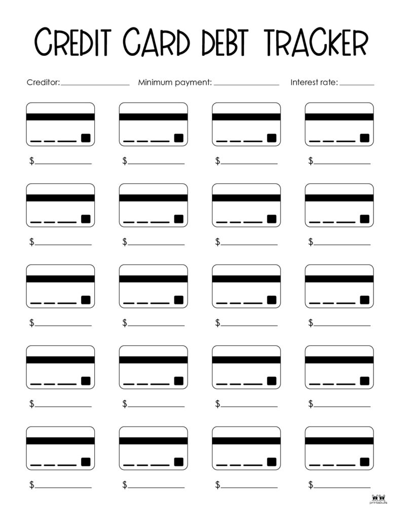 debt trackers & debt snowball worksheets - 44 pages | printabulls